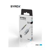 Syrox DT24T-J Type-C 3.5 mm 1 mt AUX Dönüştürücü Beyaz Ses Kablosu
