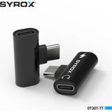 Syrox DT30T-TT 2'in 1'i Hem Şarj Hem Kulaklık Ses/Çift Giriş Type-C+Type-C Dönüştürücü