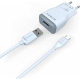 Syrox Eu-39-Android 4.4.2 (Kitkat) Uyumlu Mikro USB Girişli 2.0 Amper Şarj Aleti+Kablo Şarj Cihazı - J15 - Beyaz