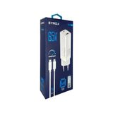 Syrox Gan65 Type-C & Usb Giriş Başlık & Type-C Kablo 65W Süper Hızlı Quick Şarj Set