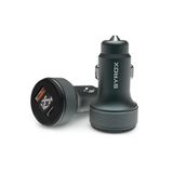 Syrox Metal Dijital Göstergeli 30W Pd Technology Qc 3.0 Hızlı Araç Şarj Cihazı 2 Port USB + Type-C(Başlık)