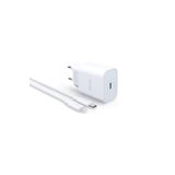 Syrox PD20L Şarj Aleti 3.0A PD 20W Beyaz Type-C To Lightning Kablo Set