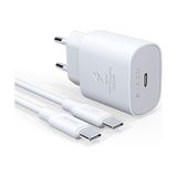 Syrox PD25T QC 3.0 PD 25W Beyaz Hızlı Şarj Aleti Type-C To Type-C Kablo Set