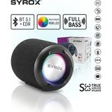 Syrox S33 Bluetooth 5.1 Hoparlör, Multi Color Rgb LED Işıklı, Full Bass ve Tws Taşınabilir Ses Sistemi - Siyah