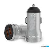 Syrox SC20B 3.1A 20W 2XUSB-A Çıkışlı Hızlı Araç Gri Şarj Cihazı
