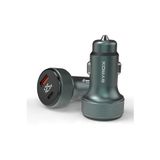 Syrox SC30T 3.1A 30W Pd Q.c. 3.0 1Mt Type-C Kablolu Ekranlı Type-C + Usb-A Araç Şarj Cihazı