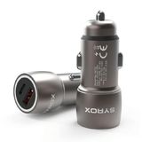 Syrox Sc32b 3.1A 30W Pd Q.c. 3.0 1Xtype-C + 1Xusb-A Çıkışlı Hızlı Araç Şarj Cihazı - Metalik Füme