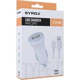 Syrox Umut Bilisim Teknoloji_araç Şarj Aleti ve Type-C Kablolu Set 5V 2.0A (C44T) - Beyaz