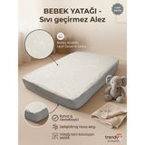 Sysleep Sıvı Geçirmez Bebek Alezi - Lastikli Fitted Bebek Yatağı Koruyucu Nefes Alabilir - 70 x 120 cm - Beyaz