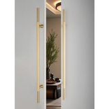 System 9726 Silindir Tırtıklı Çekme/sürgü Kapı Kolu Altın Saten Rengi 30 cm (Iki Delik Arası Mesafe) - 1