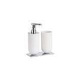System Banyo Aksesuarları 2'li Set - Diş Firçaliği/sivi Sabunluk - Beyaz/krom Renk Renksiz