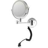 System Banyo Aksesuarları 5 X Krom Duvara Monte Büyüteçli Makyaj Aynası Krom 300x135x240 mm - Şeffaf