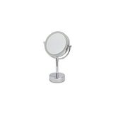 System Banyo Aksesuarları 5 X Krom Masa Üstü Büyüteçli Makyaj Aynası Krom Renk 390x150x125 Mm Gümüş