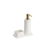 System Banyo Aksesuarları Tezgah Üstü Deterjanlık Ve Süngerlik Beyaz/gold 216x102x195 Mm Çok Renkli