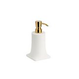 System Banyo Aksesuarları Tezgah Üstü Sıvı Sabunluk 250 ml Beyaz-Gold Renk 181X91X109 mm