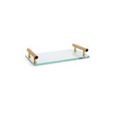 System Banyo Tepsisi Cam/Gold