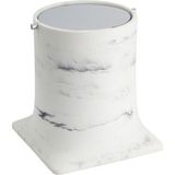 System Bathroom Accessories Mermer Desenli Beyaz Krom Banyo Çöp Kovası 4 Lt - Standart