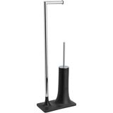 System Bathroom Accessories Siyah-Krom Ayaklı Banyo Seti - Standart