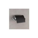 System Nord Kapaklı Tuvalet Kağıtlığı Krom/Siyah Renk 69X121X155 Mm