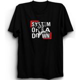 System Of A Down, Stop, Hand, Rock Metal Müzik Grubu Baskılı %100 Pamuk Tişört - 2XL - Siyah