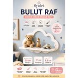 Syulet Dekor Bulut Duvar Rafı Çocuk Odası Dekoratif Raf 3D Beyaz 30x17x8,5 cm