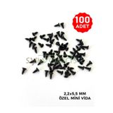 sywoods Mini vida 2.2x5.5 mm 100 adet siyah menteşe kilit hobi elişi elektronik vidası