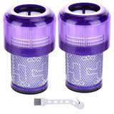 Syxtidy Dyson V12 Detect Slim elektrikli süpürge için yedek filtre, Absolute Extra/Total Clean/Fluffy aksesuar arka filtre yedek parçası 971517-01 (2 adet Hepa filtre 1 temizleme fırçası)