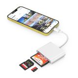 SZHAIYIJIN iPhone iPad için CF SD Kart Okuyucu, 3'ü 1 Arada Kompakt Flaş Bellek Kartı Okuyucu Adaptörü, 3 Yuvalı MicroSD CF SD Trail Game Dijital Kamera Görüntüleyici, iPhone 13/13 Pro/12/12 Pro için Uygulama Gerektirmez RSITIAU