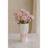 SZN HOME DESİGN İskandinav Büyük Buket Vazo Pempe Papyonlu 20X10X10 Cm Vazo Biblo Dekoratif Masa Üstü