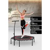T-218 102 cm (40’’) Tutunmalı Step Trambolin / 3 Kademeli Tutunma Barı (110-118-126 Cm) - Siyah