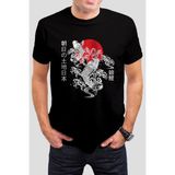 T-35 Japon Balığı Baskılı Siyah Unisex Tişört C267 - M
