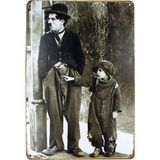 T-Bek Dekoratif Vintage Chaplin 20x30 cm Metal Pano Poster