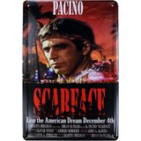 T-Bek Dekoratif Vintage Scarface 20x30 cm Metal Pano Poster