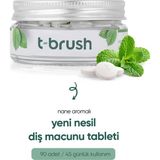 T-Brush Nane Aromalı Doğal Diş Macunu Tableti - Florürsüz - Glutensiz - Vegan - 90 Tablet - 1