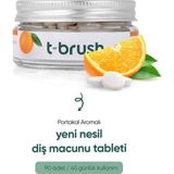 T-Brush Portakallı Doğal Diş Macunu Tableti - Florürsüz - Glutensiz - Vegan - 90 Tablet - 1