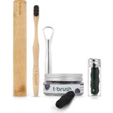 T-Brush Premium Beyazlatıcı Diş Aktif Kömürlü Ağız Bakım Seti Doğal ve Vegan Özellikli
