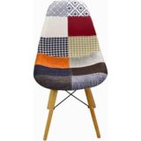 T.Concept T.conept Renkli Patchwork Sandalye Ahşap Ayaklı