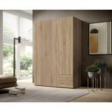 T Designo Ahu Giyinme Dolabı - Çok Amaçlı Dolap - Gardırop 120 Cm-3 Kapaklı-2 Çekmeceli - Atlantik Çam