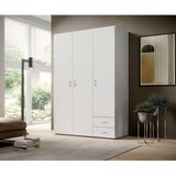 T Designo Ahu Giyinme Dolabı - Çok Amaçlı Dolap - Gardırop 120 Cm-3 Kapaklı-2 Çekmeceli - Beyaz