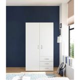 T Designo Akasya Giyinme Dolabı - Çok Amaçlı Dolap - Gardırop 100 Cm-2 Kapaklı-3 Çekmeceli - Beyaz