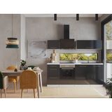 T Designo Almora Modern Mutfak Dolabı 220CM Parlak-Beyaz Laminat Tezgah ile 4 Kapak 3 Çekmece