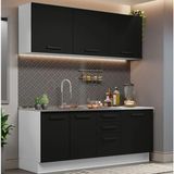 T Designo Apollo Çok Amaçlı Mutfak Dolabı 180 cm Beyaz Laminat Tezgah ile Suntalam Malzeme Modern Tasarım