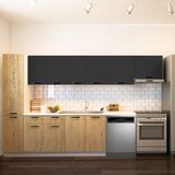 T Designo Avlonya Hazır Mutfak Dolabı Beyaz Laminat Tezgah Dahil 320CM Suntalam Malzeme ile Modern Tasarım
