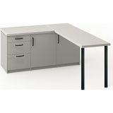 T Designo Ay Mutfak Adası-L Mutfak Adası-3 Çekmeceli 2 Kapaklı-Çok Amaçlı Dolap-Alt Modül-Kiler -150 cm - Beyaz