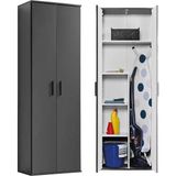 T Designo Aymo Paspas,süpürge - Temizlik Malzeme Dolabı - Çok Amaçlı Dolap - Banyo Dolabı - 60 cm - Antrasit
