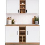 T Designo Ayza 4 Kapaklı Çok Amaçlı Dolap-Mutfak Dolabı-Mikrodalga-Erzak-Airfryer-Kiler Dolabı-Kahve Köşesi - Beyaz - Atlantik Çam