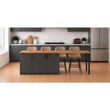 T Designo Bal Mutfak Adası - 3 Kapaklı-Çok Amaçlı Dolap-Alt Modül-Kiler - 250 cm - Antrasit