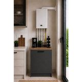 T Designo Bien Kombi Alt Dolabı – Kahve Köşesi - Çok Amaçlı Dolap - Erzak - Mutfak - Kiler Dolabı - 50 cm - Antrasit - Atlantik Çam