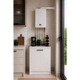 T Designo Bien Kombi Alt Dolabı – Kahve Köşesi - Çok Amaçlı Dolap - Erzak - Mutfak - Kiler Dolabı - 50 cm - Beyaz