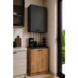 T Designo Bien Kombi Dolabı – Kahve Köşesi-Çok Amaçlı Dolap -Erzak-Mutfak-Kiler Dolabı - 50 cm - Antrasit - Atlantik Çam
